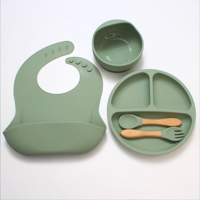 Ninguno Diseño Estilo Silicona para el bebé 5pcs BPA Free Feeding Set Cuchara de cuchara
