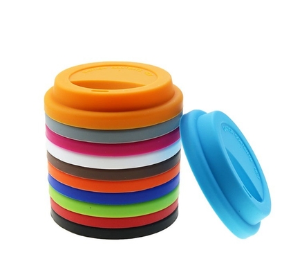 Tipo de recipientes de bebida Tazas Platillos Reutilizables tapa de taza de café de silicona tapa de taza de goma colorida
