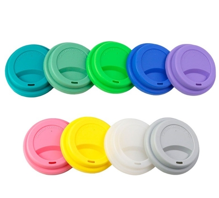 Tipo de recipientes de bebida Tazas Platillos Reutilizables tapa de taza de café de silicona tapa de taza de goma colorida