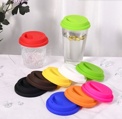 Tipo de recipientes de bebida Tazas Platillos Reutilizables tapa de taza de café de silicona tapa de taza de goma colorida