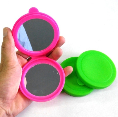 Logotipo personalizado doble lado de silicona de vidrio espejo de bolsillo para el maquillaje de estilo moderno regalo