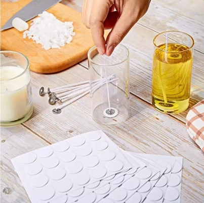 Kit de herramientas de fabricación de velas de vidrio DIY con pegatinas de espuma blanca y pegatinas de doble cara