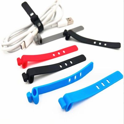 Organizador de soporte de cable de cinta de silicona de colores para moldear cables USB de grado alimenticio
