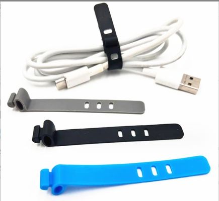 Organizador de soporte de cable de cinta de silicona de colores para moldear cables USB de grado alimenticio