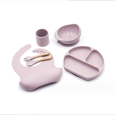 Conjunto de alimentación de silicona mejor vendido Suministros para bebés Platillos para bebés Conjunto de regalo para recién nacidos