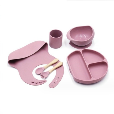 Conjunto de alimentación de silicona mejor vendido Suministros para bebés Platillos para bebés Conjunto de regalo para recién nacidos