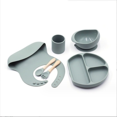 Conjunto de alimentación de silicona mejor vendido Suministros para bebés Platillos para bebés Conjunto de regalo para recién nacidos