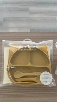 Conjunto de alimentación de silicona mejor vendido Suministros para bebés Platillos para bebés Conjunto de regalo para recién nacidos