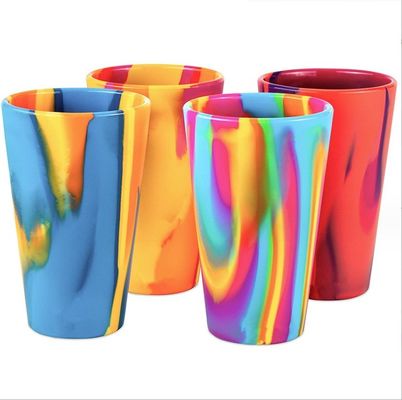 Versátil 14 oz de silicona inquebrantable copa de vidrio de vino sin tallo para las fiestas
