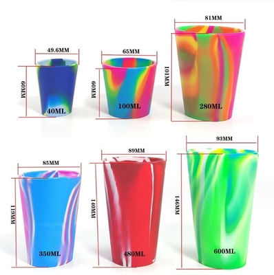 Fácil de limpiar 40 ml-600 ml de vidrio de vino de silicona con logotipo personalizado Taza de cerveza de silicona Taza de café