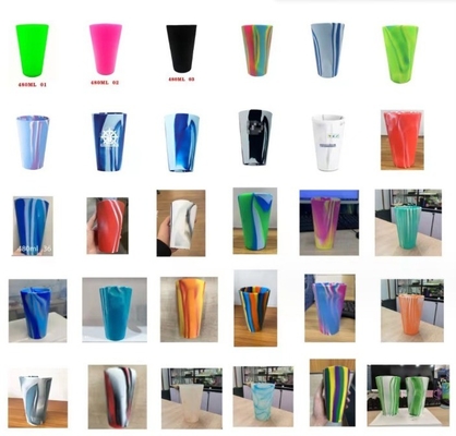 Taza de silicona libre de BPA de color mixto plegable Taza de bebida para viajes
