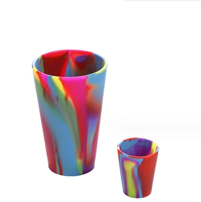 Taza de silicona de grado alimenticio plegable Taza de bebida inquebrantable para viajes de color mixto