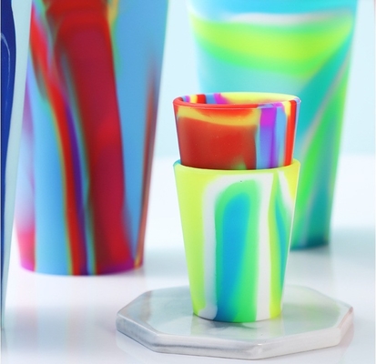 Tazas de silicona coloridas para bebidas de grado alimenticio para tazas de café reutilizables personalizadas inquebrantables