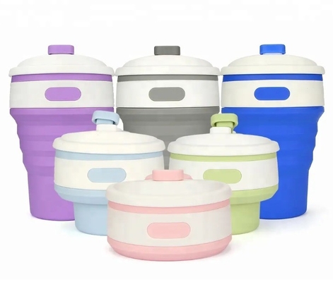 Taza de agua plegable de silicona para deportes al aire libre Taza plegable para viajes portátil