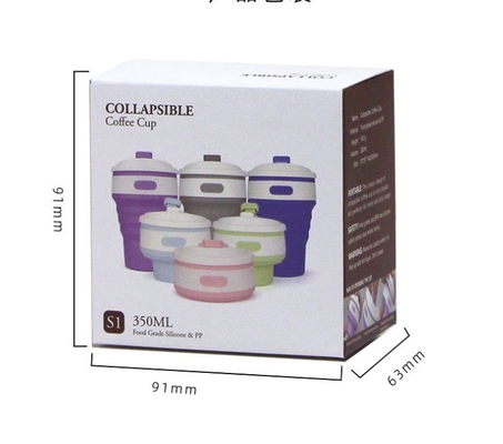 Taza de agua plegable de silicona para deportes al aire libre Taza plegable para viajes portátil