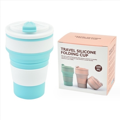 Botella de agua deportiva de silicona plegable de 350 ml con logotipo personalizado