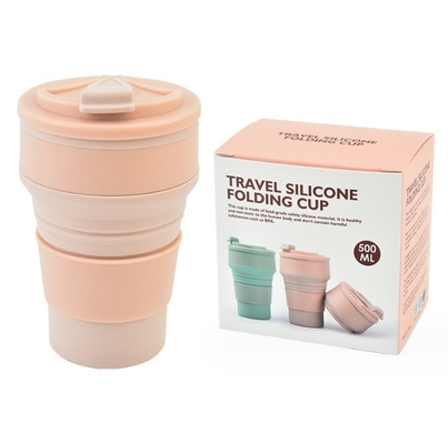 American Style Collapsible Travel Sport Mug presenta diseño para tazas plegables de silicio