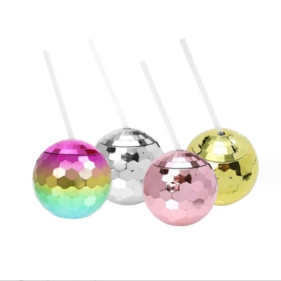 600 ml de copas únicas de pelota de discoteca electroplacado Flash esférico de doble pared de plástico