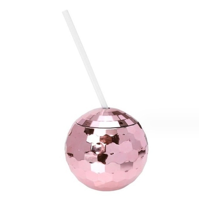 600 ml de copas únicas de pelota de discoteca electroplacado Flash esférico de doble pared de plástico