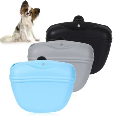 Servicio de corte Bolso de silicona portátil para perros con cierre magnético y bolso de abrazadera de cintura