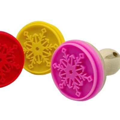 Herramientas de decoración de la cocción de Navidad Grado alimenticio de silicona de madera Marcas de galletas y cortador de galletas