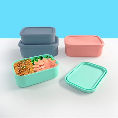 Preservación de frescura caja de almacenamiento sellada de silicona libre de BPA para niños caja de silicona Bento