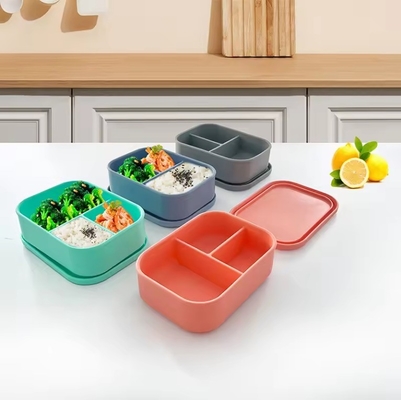 Reutilizable BPA libre de silicona Bento Box para niños de la escuela Contenedor de almacenamiento de alimentos