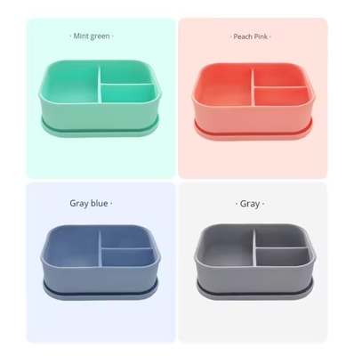 Reutilizable BPA libre de silicona Bento Box para niños de la escuela Contenedor de almacenamiento de alimentos
