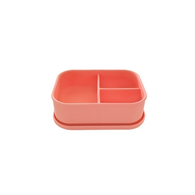 Contenedor de alimentos y almacenaje de cocina para adultos 3 compartimientos Caja de comidas de silicona Bento