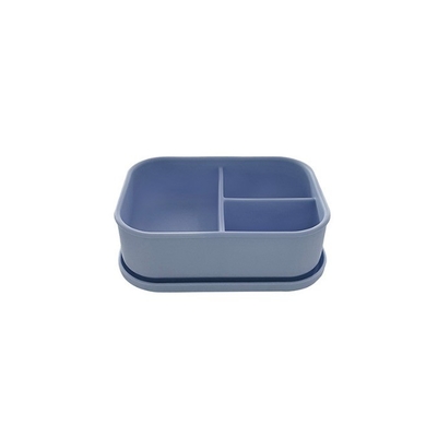 Contenedor de alimentos y almacenaje de cocina para adultos 3 compartimientos Caja de comidas de silicona Bento