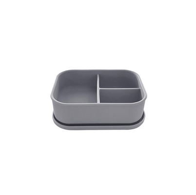 Contenedor de alimentos y almacenaje de cocina para adultos 3 compartimientos Caja de comidas de silicona Bento
