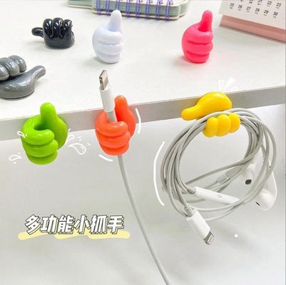Estilo de inyección de plástico tipo PVC pulgares hacia arriba gancho de pared para el clip de cable y el almacenamiento de llaves