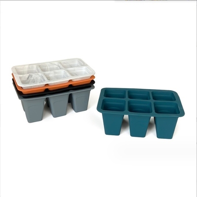 6cells Silicona de plástico bandeja de la guardería cuadrados macetas de flores plantadores para el jardín