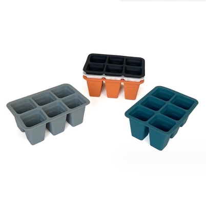 6cells Silicona de plástico bandeja de la guardería cuadrados macetas de flores plantadores para el jardín