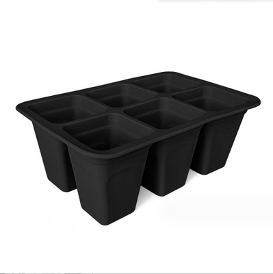 6cells Silicona de plástico bandeja de la guardería cuadrados macetas de flores plantadores para el jardín