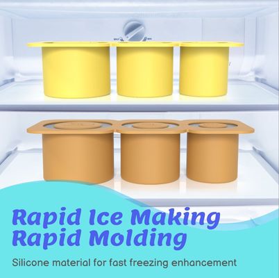 Herramientas para helados 2024 Molde de hielo de cilindro de silicona con tapa y contenedor para bandeja de cubos de hielo de congelador