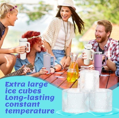 2024 Molde de hielo de cilindro de silicona con tapa y contenedor para congelador bandeja de cubo de hielo para taza de tumbler
