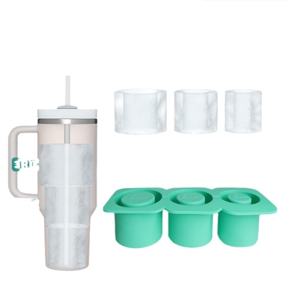 Fabricante de hielo de silicona con tapa para 3 moldes de hielo de cilindro hueco Sostenible y de Stanley