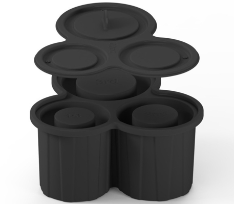 Molde de hielo de cilindro de silicona de 3 pcs para taza de tumbler y bandeja de cubo de hielo de silicona fácil de soltar