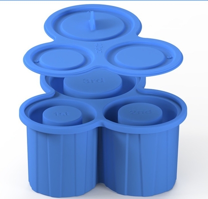 Molde de hielo de cilindro de silicona de 3 pcs para taza de tumbler y bandeja de cubo de hielo de silicona fácil de soltar