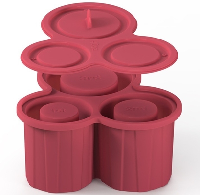 Molde de hielo de cilindro de silicona de 3 pcs para taza de tumbler y bandeja de cubo de hielo de silicona fácil de soltar